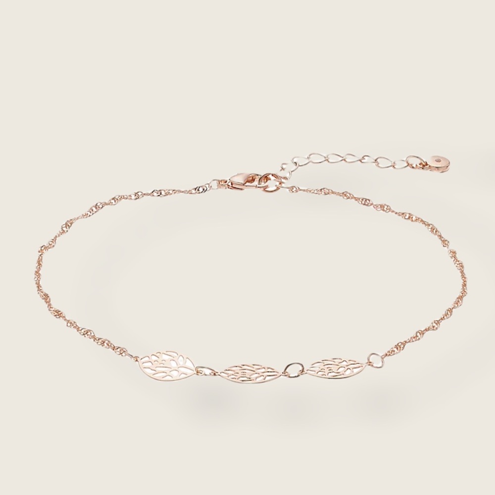 LC Lauren Conrad Dainty Gold Leaf Anklet